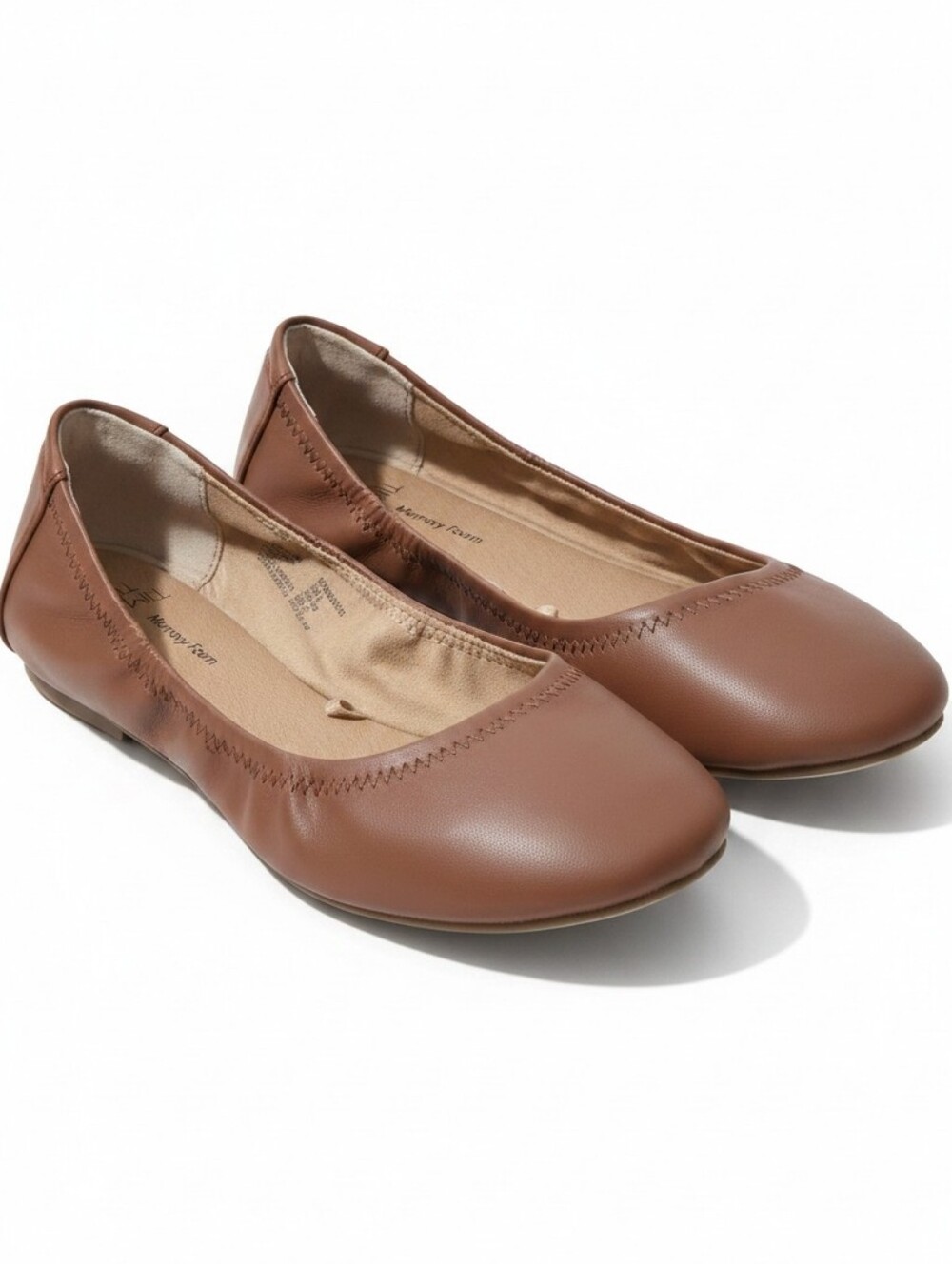 Time and Tru Memory Foam Ballet Flats Brown Slip On Shoes Women's Size 8